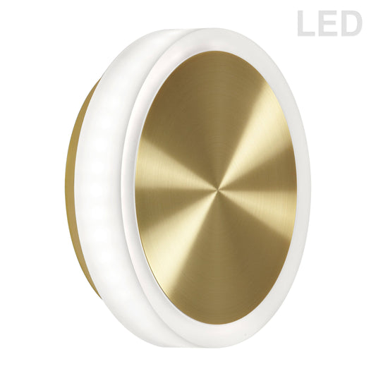 Dainolite 12W Aged Brass Wall Sconce w/ Frosted Acrylic Diffuser