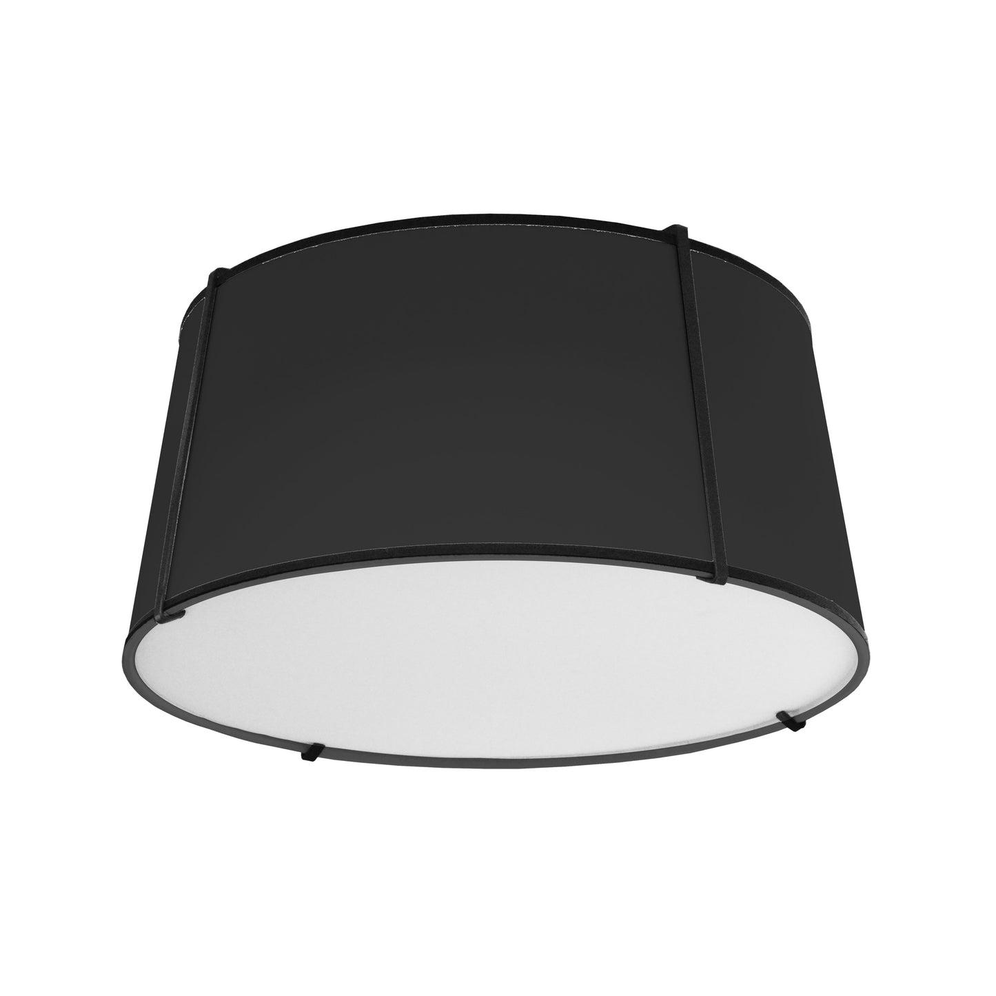 Dainolite 3 Light Trapezoid FlushMount Black Shade w/ White Fabric Diffuser - Renoz