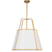 Dainolite 3 Light Trapezoid Pendant Gold frame and White Shade with White Diffuser