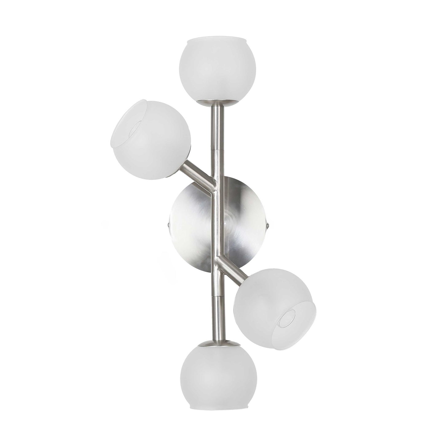 Dainolite 4 Light Halogen Wall Sconce Satin Chrome Finish with Frosted Glass
