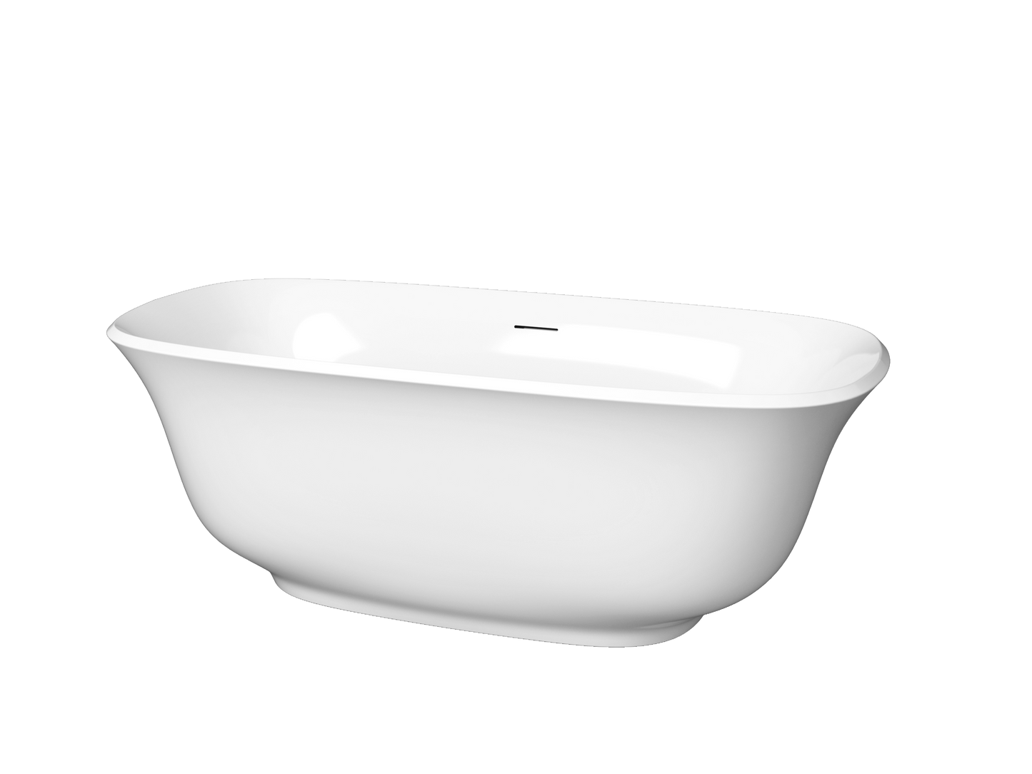 Zitta Taly White Freestanding Bathtub 67" x 31.13" x 23.75" With Elevation System and Chrome Waste & Overflow