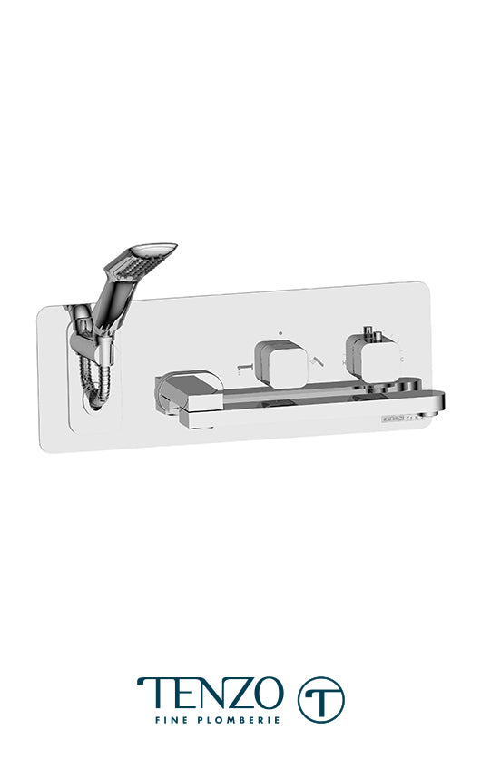 Tenzo - Wall Mount Tub Faucet With Swivel Spout Quantum (Chrome)