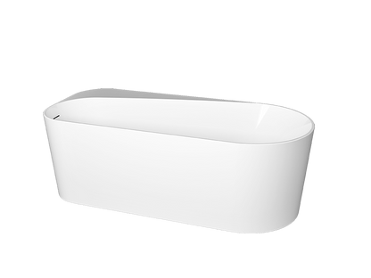Zitta Tierso White Freestanding Bathtub 66.87" x 31.5" x 23.62" - Renoz
