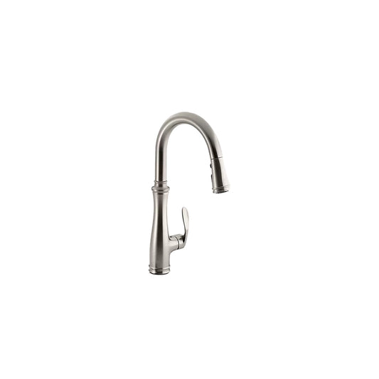 Kohler Bellera Single Hole Or Three Hole Kitchen Sink Faucet With Pull-Down 16-3/4" Spout And Right Hand Lever Handle- Vibrant Stainless