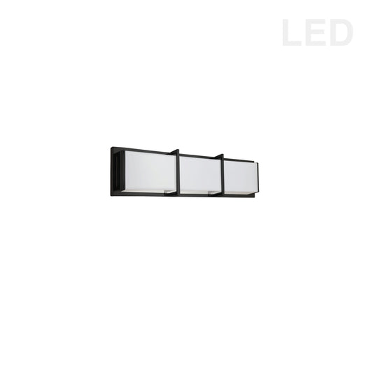 Luminaire de meuble-lavabo Dainolite 15 W noir mat avec diffuseur en acrylique blanc