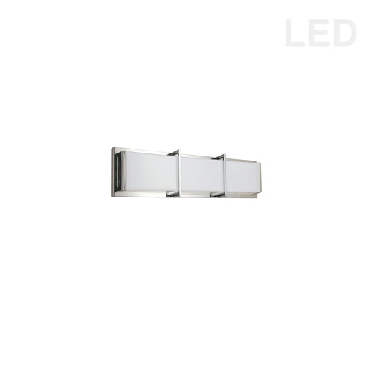 Luminaire de meuble-lavabo Dainolite 15 W, chrome poli avec diffuseur en acrylique blanc