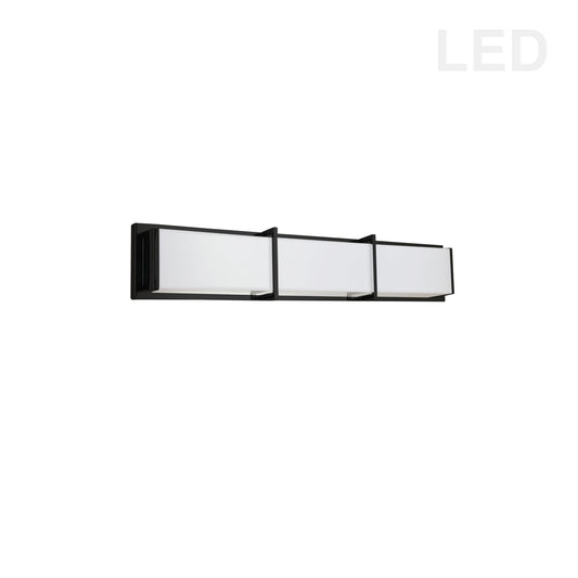 Luminaire de meuble-lavabo Dainolite 36 W noir mat avec diffuseur en acrylique blanc