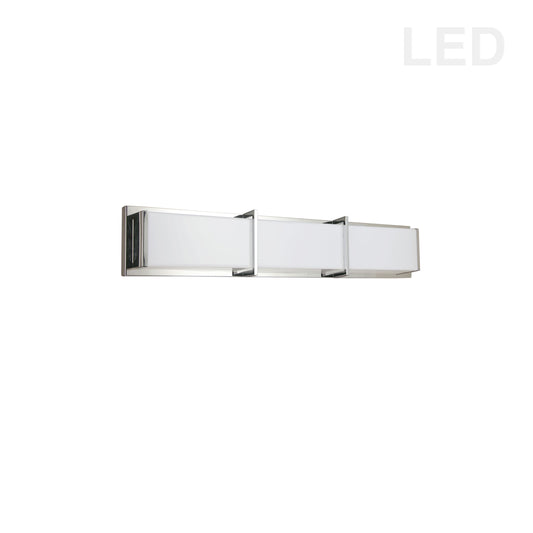Luminaire de meuble-lavabo Dainolite 36 W, chrome poli avec diffuseur en acrylique blanc