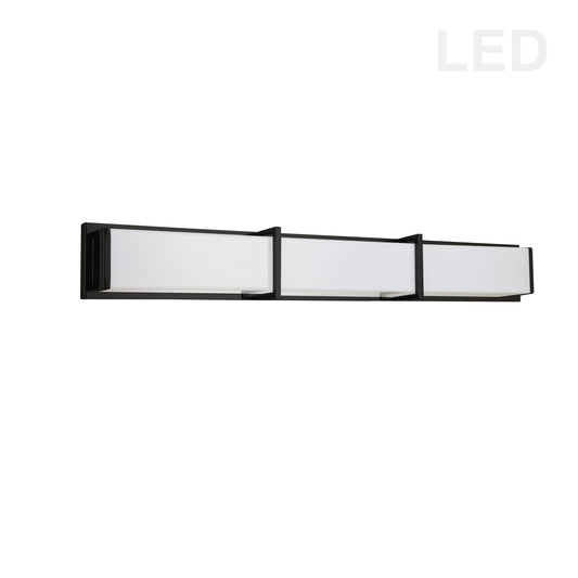 Luminaire de meuble-lavabo Dainolite 50 W noir mat avec diffuseur en acrylique blanc