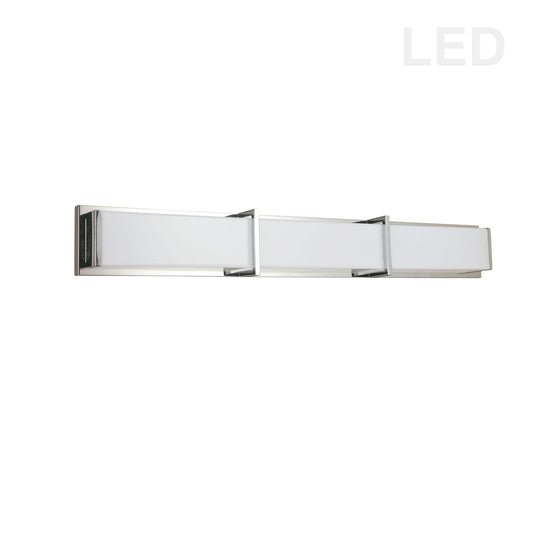 Luminaire de meuble-lavabo Dainolite 50 W, chrome poli avec diffuseur en acrylique blanc