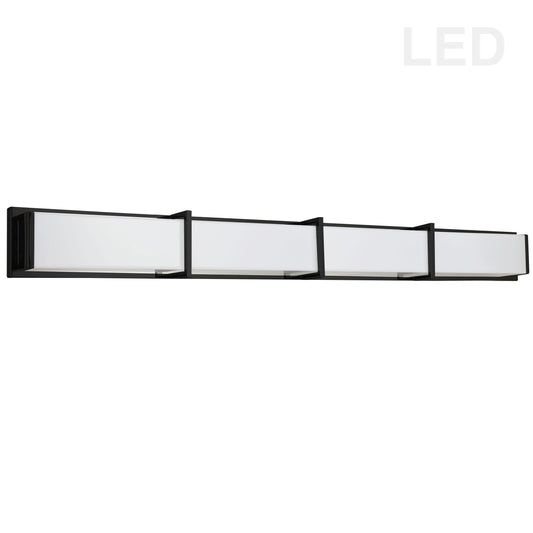 Luminaire de meuble-lavabo Dainolite 72 W noir mat avec diffuseur en acrylique blanc
