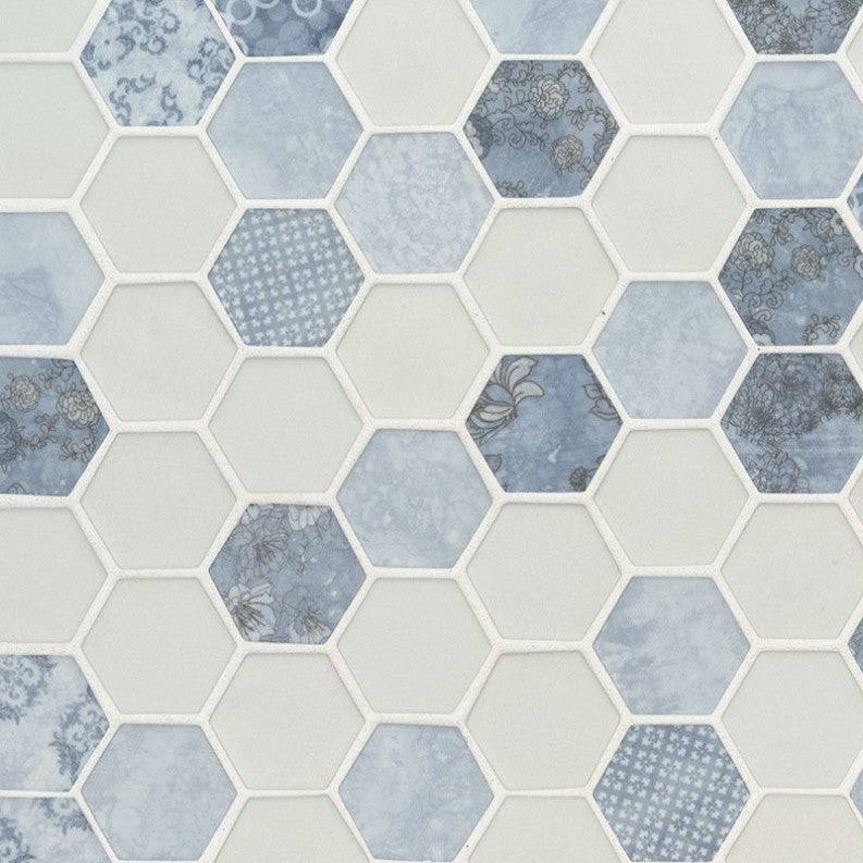 Capri Blue 2 Hexagon Mosaic Tile - MSI Backsplash Tile