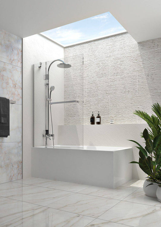 Zitta Vista 40" Shower Door Bath Screen Chrome Clear - Renoz
