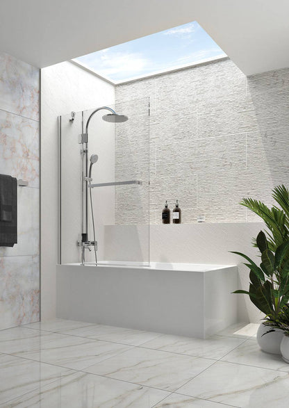Zitta Bellini 32" Black Clear Straight Bathtub Side Panel Shower Door