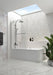Porte de douche à panneau latéral de baignoire droite transparente noire de 32 po Zitta Bellini