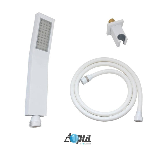Kube Bath Aqua Piazza Handheld Kit W/ Handheld, 5′ Long Hose and Wall Adapter – White