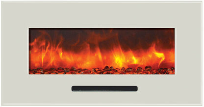 Amantii WM-FM-34-4423-BG Wall Mount or Flush Mount Electric Fireplace With Glass Surround