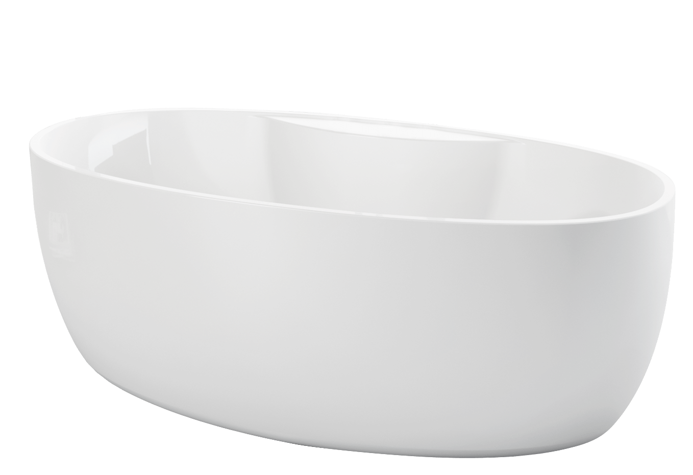 Zitta Free Standing Wave 2.0 White Tub 66.5" x 33.5" x 22.75" With Chrome Waste and Overflow - Renoz