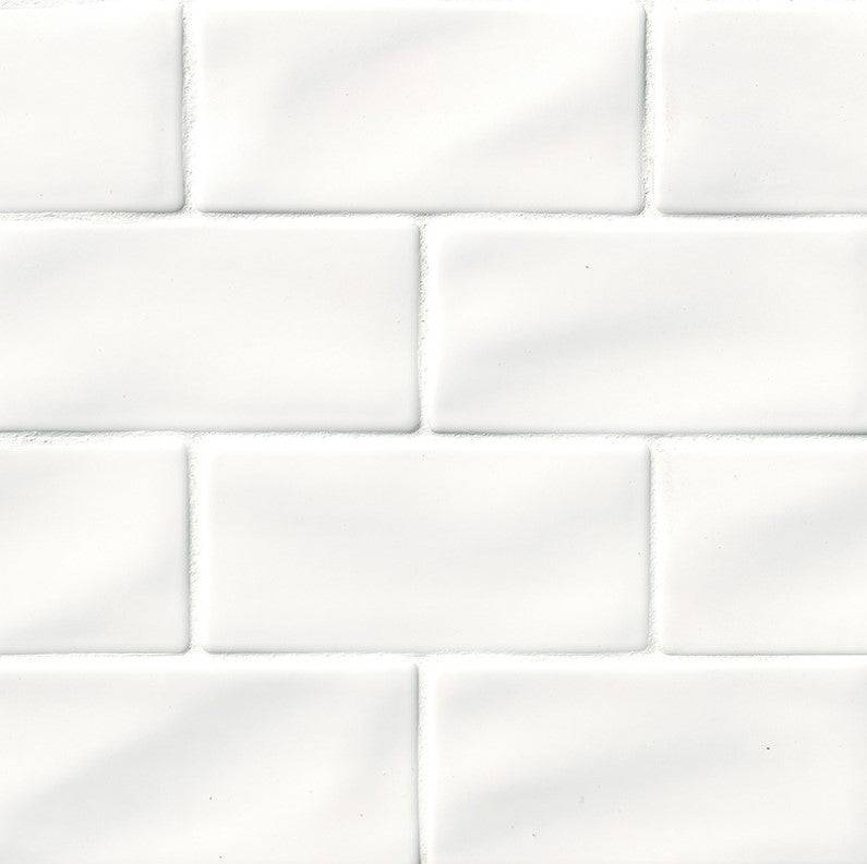 MSI Carrelage pour dosseret et carrelage mural Whisper White Subway Tile 3" x 6" Brillant