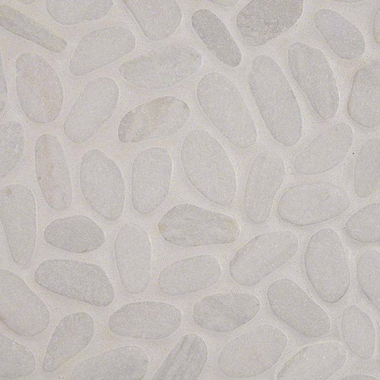 MSI Backsplash and Wall Tile White Marble Pebbles Tumbled Pattern 10mm 12" x 12"