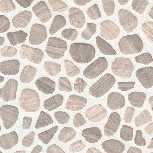 MSI Backsplash and Wall Tile White Oak Pebbles Tumbled Pattern 10mm