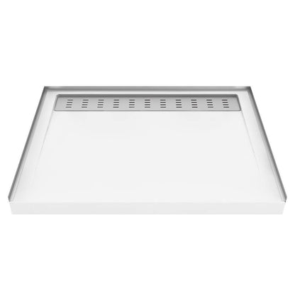 ZITTA Shower base 48" x 36" with tile flanges and Deco-Drain plate - Renoz