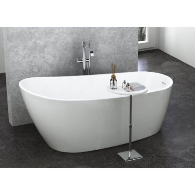 Zitta Issa Free Standing White Tub Elevation System 59.5" x 29" x 27.5" With Chrome Waste & Overflow