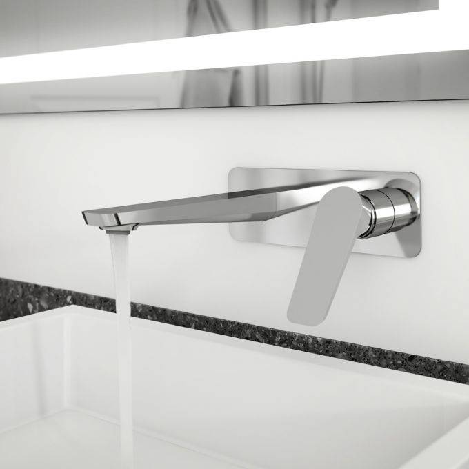 Kalia MOROKA 7.18" Wall Mount Bathroom Faucet With Pop Up Drain with Overflow