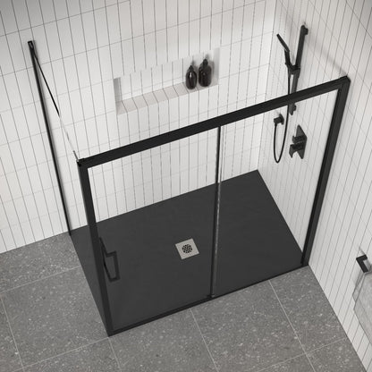 Kalia - Lauza Castylat Shower Base 48” X 36” - Textured Matte Black