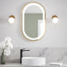 Kalia - Effect Oblong LED Illuminated Oblong Shape Brushed Gold Frame Mirror With Frosted Strip and Touch-switch for Color Temperature Control 20