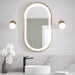 Kalia - Effect Oblong LED Illuminated Oblong Shape Brushed Gold Frame Mirror With Frosted Strip and Touch-switch for Color Temperature Control 22