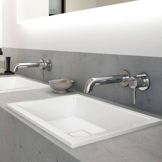 Kalia PRECISO 8" Wall Mount Bathroom Faucet Without Drain- Chrome