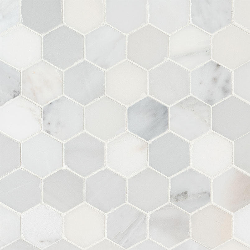 MSI Arabescato Carrara 2” Hexagon Mosaic Tile