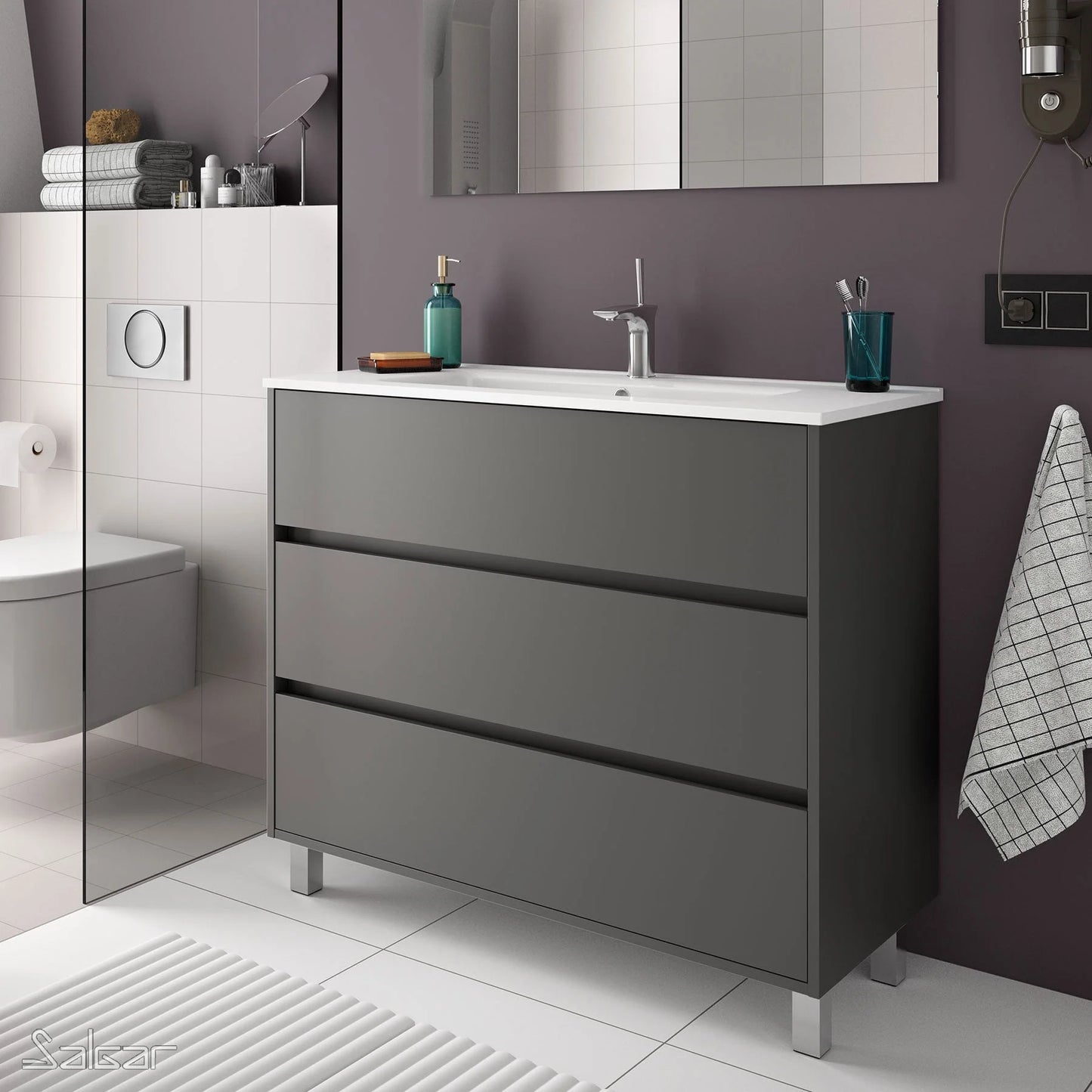 PierDeco Design Meuble-lavabo ARENYS 40 pouces