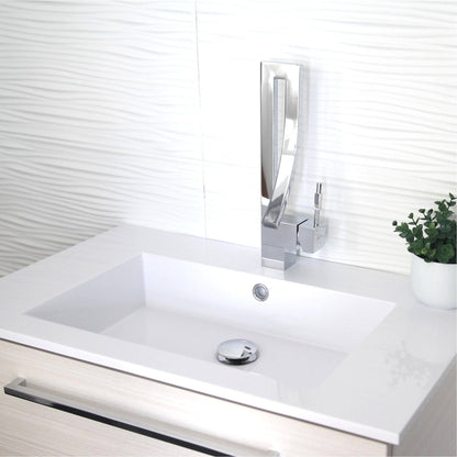 Stylish Gabriella Single Handle 14" Bathroom Faucet for Single Hole Brass Basin Mixer Tap, Polished Chrome Finish B-100C - Renoz