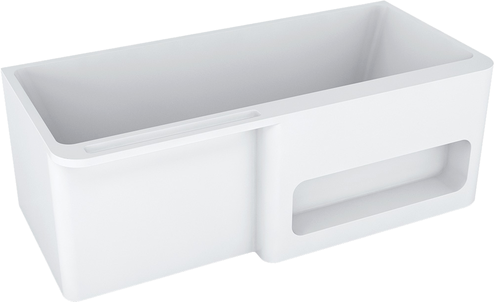Slik Portfolio Basca White Tub 67" x 31.75" x 23.38" Chrome OVF Elevation System - Renoz