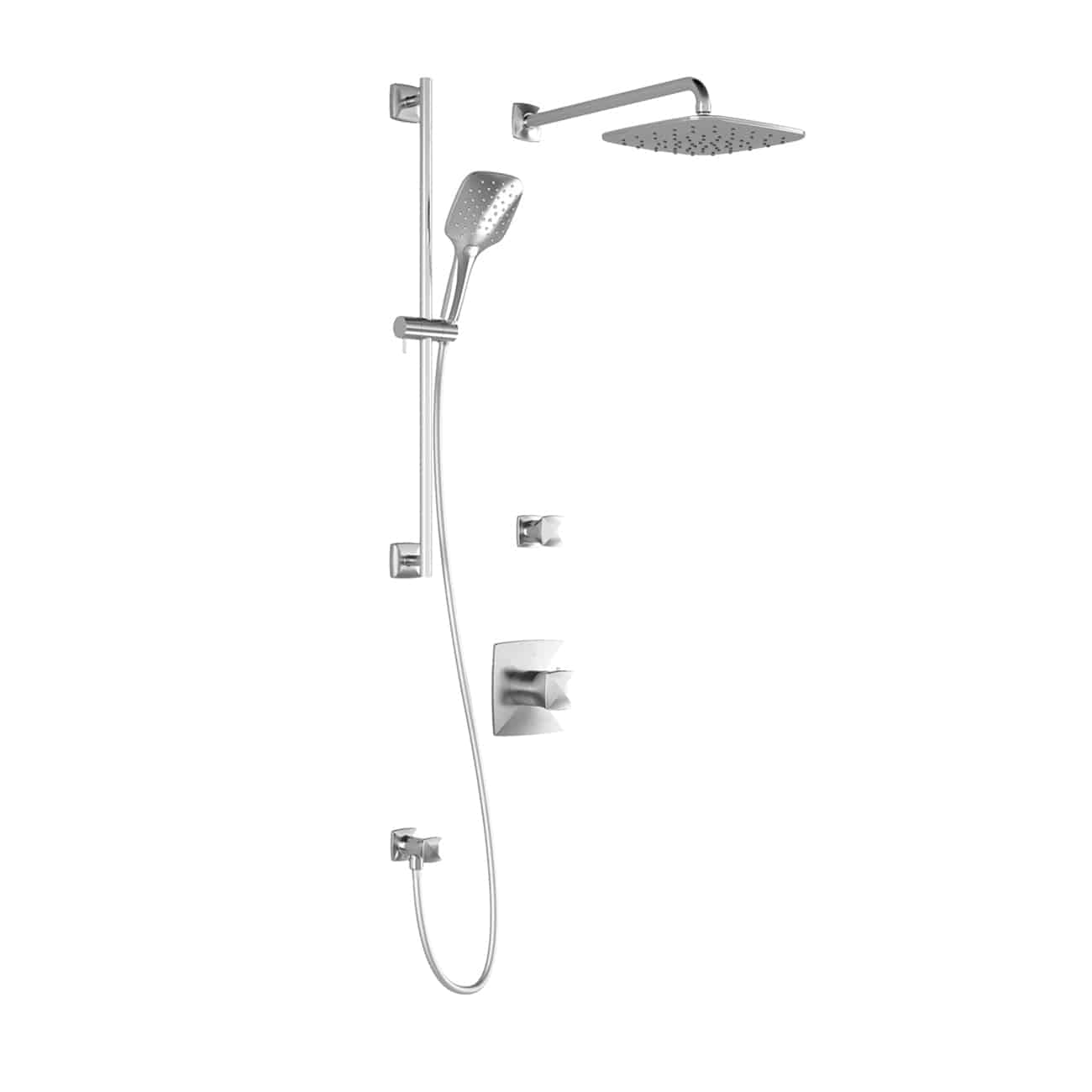 Kalia UMANI T2 PLUS AQUATONIK T/P Shower System with Wall Arm and 10" Rain Shower Head- Chrome