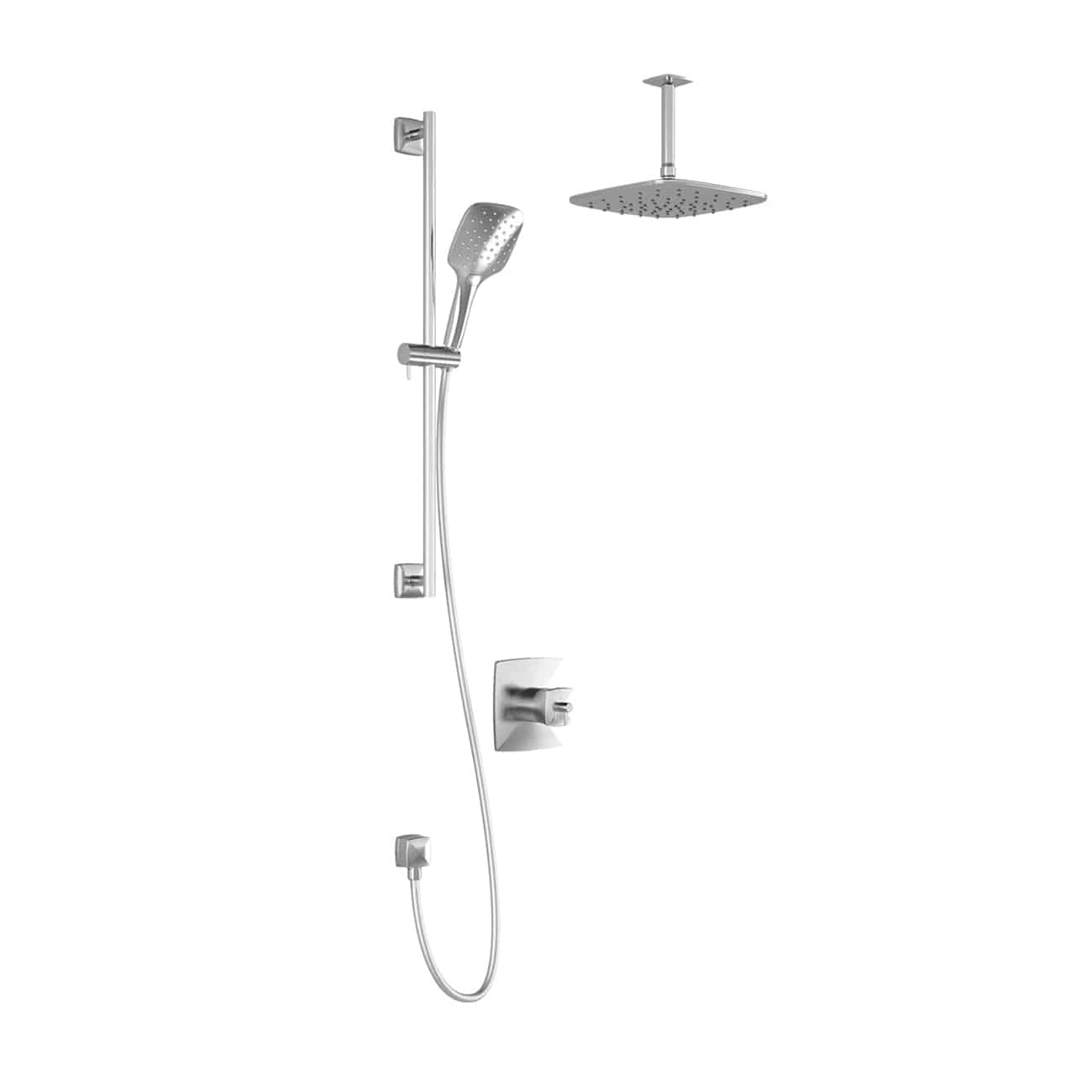 Kalia UMANI TCD1 PLUS (Valve Not Included) AQUATONIK T/P Coaxial Shower System with Vertical Ceiling Arm- Chrome