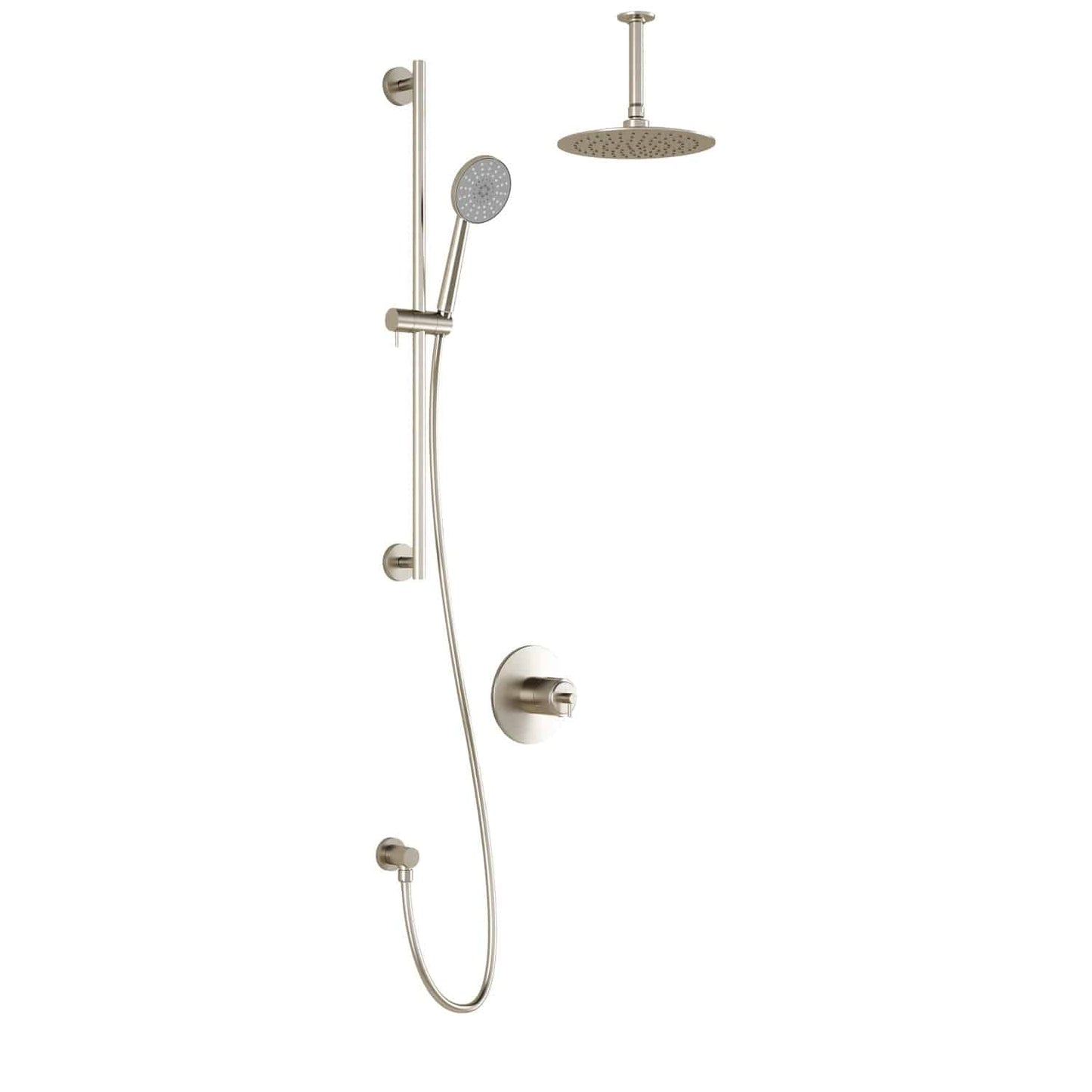 Kalia CITÉ TCD1 : AQUATONIK T/P Coaxial Shower System with Vertical Ceiling Arm Brushed Nickel PVD