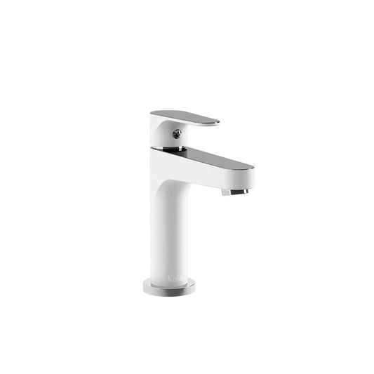 Kalia KONTOUR 6.25" Single Hole Lavatory Faucet with Pop up Drain and Overflow- Chrome/White