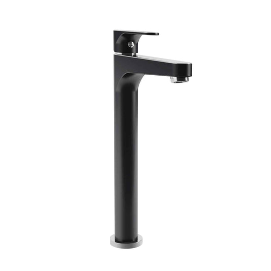 Kalia KONTOUR 11.37" Tall Single Hole Lavatory Bathroom Vessel Faucet- Chrome/Black