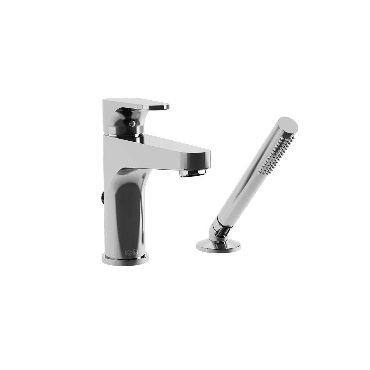 Kalia KONTOUR 7.87" 2-Piece Deckmount Tub Filler Bathtub Faucet with Hand Shower- Chrome