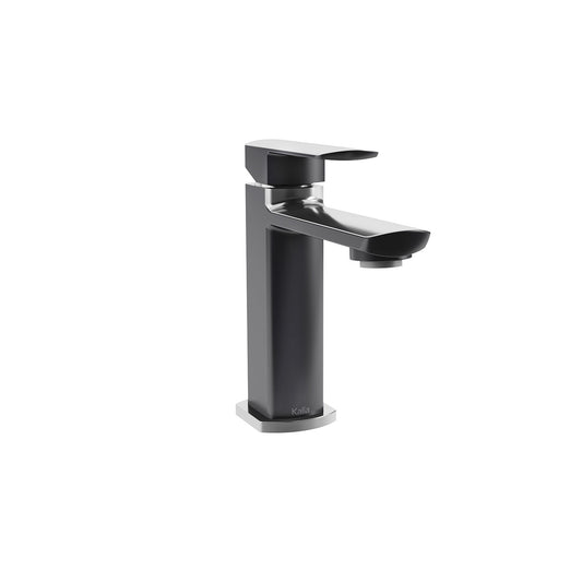 Robinet de lavabo de salle de bain monotrou Kalia GRAFIK 5,75" avec bonde escamotable - Chrome/Noir