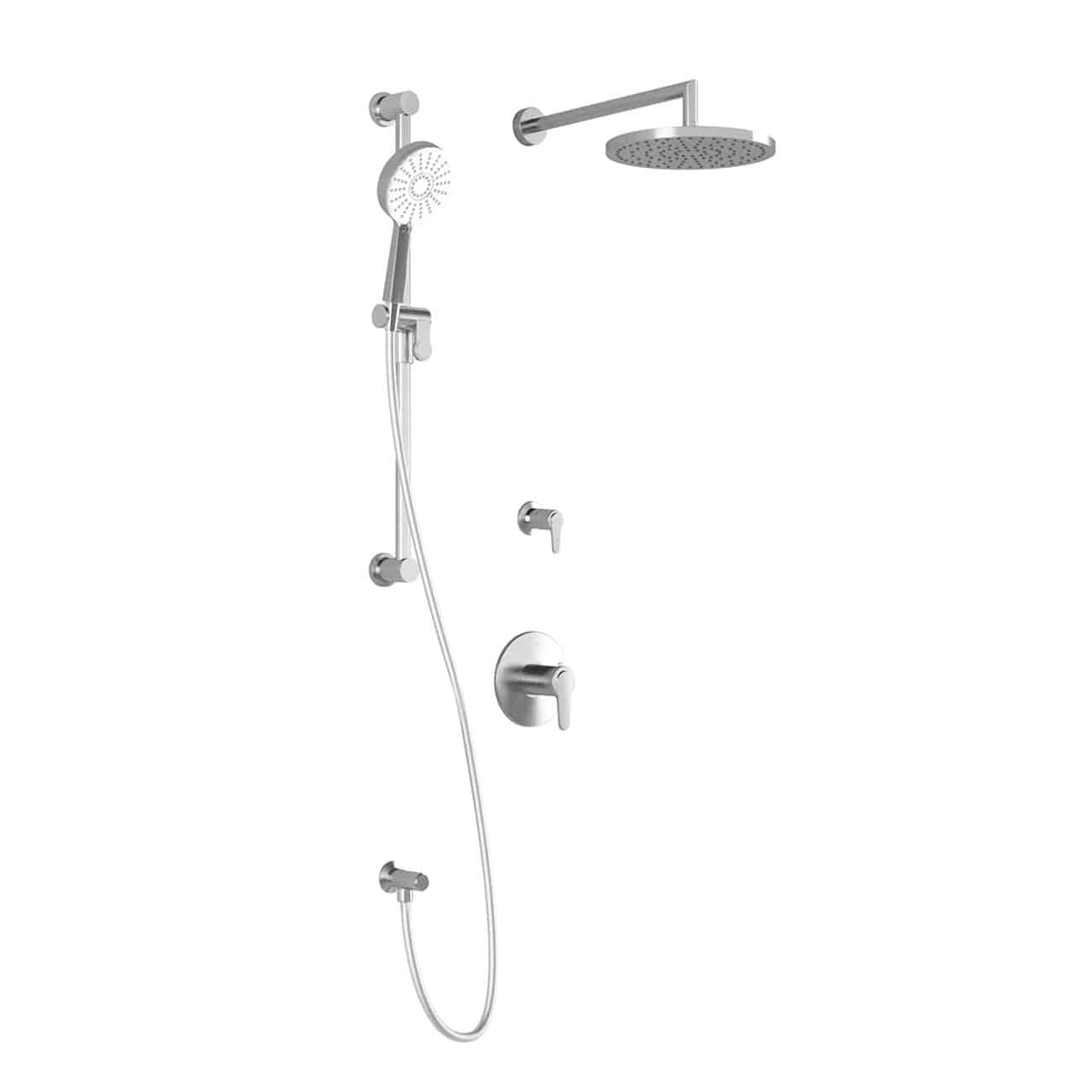 Kalia KONTOUR T2 PLUS AQUATONIK T/P Shower System with Wall Arm and 10" Round Rain Shower Head- Chrome