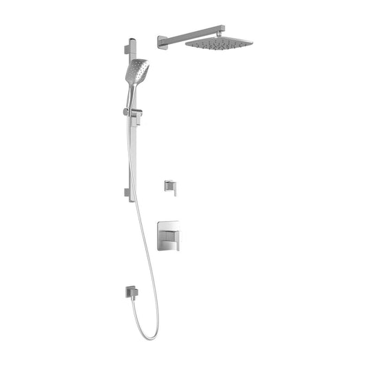 Kalia GRAFIK TD2 PLUS AQUATONIK T/P Shower System with Wall Arm and 10" Square Rain Shower Head- Chrome