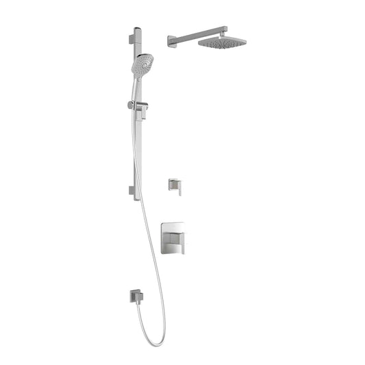Kalia GRAFIK TD2 AQUATONIK T/P Shower Kit System with Wall Arm and 8" Square Rain Shower Head- Chrome