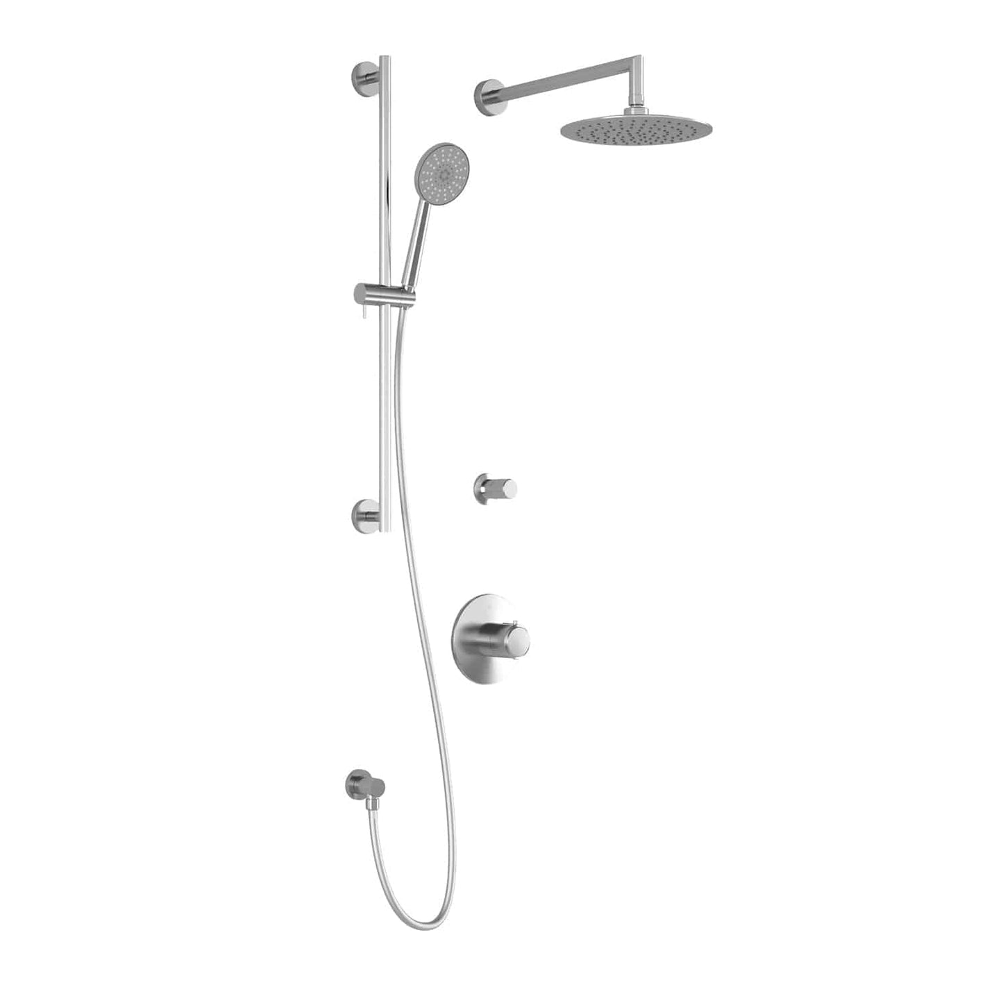 Kalia CITÉ TD2 AQUATONIK T/P Shower System with Wall Arm and 9" Round Rain Shower Head- Chrome