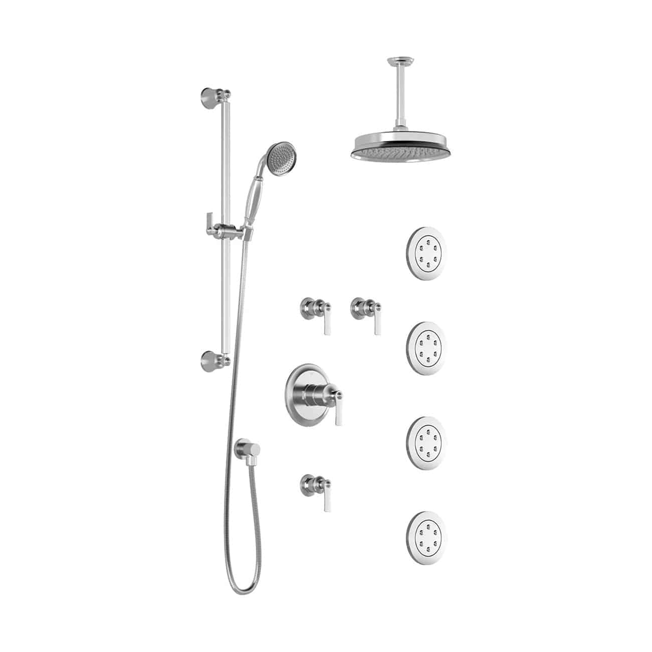 Kalia RUSTIK T375 Thermostatic Shower System with Vertical Ceiling Arm- Chrome