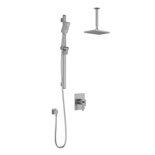 Kalia SquareOne TCD1 AQUATONIK T/P Coaxial Shower System with 10-1/4" Shower Head and Vertical Ceiling Arm -Chrome