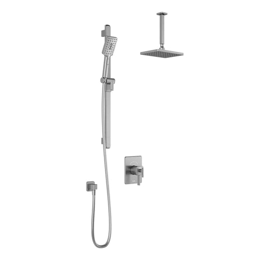 Kalia SquareOne TCD1 AQUATONIK T/P Coaxial Shower System with 10-1/4" Shower Head and Vertical Ceiling Arm- Pure Nickel PVD